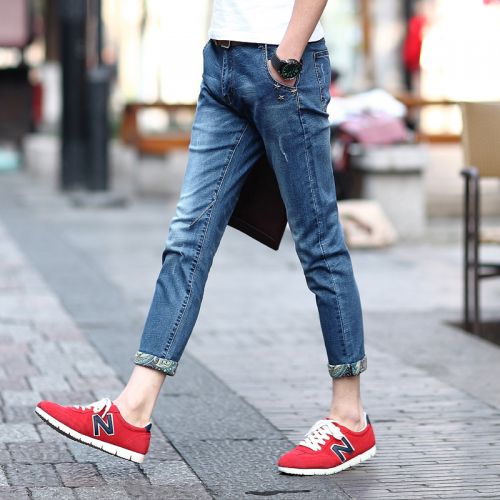 Jeans pour adolescent pieds Slim en coton Quatre saisons - Ref 1464598