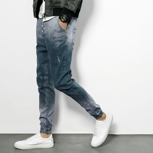 Jeans pour jeunesse pieds Slim en coton automne - Ref 1464613