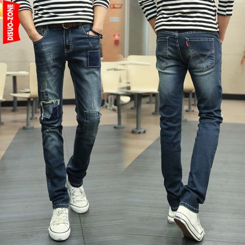 Jeans pour adolescent pieds Slim DISUOZONE Quatre saisons - Ref 1464623