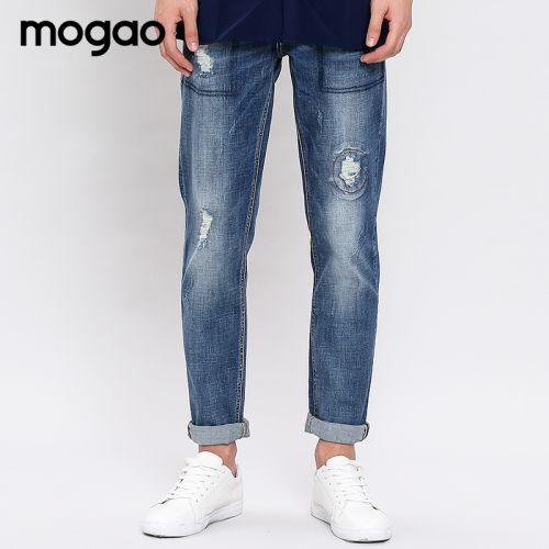 Jeans pour jeunesse coupe droite MOGAO en coton automne - Ref 1464628