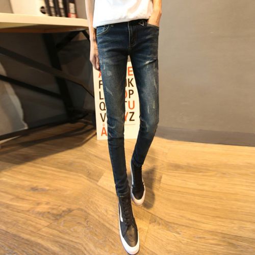 Jeans pour jeunesse pieds Slim en coton Quatre saisons - Ref 1464629