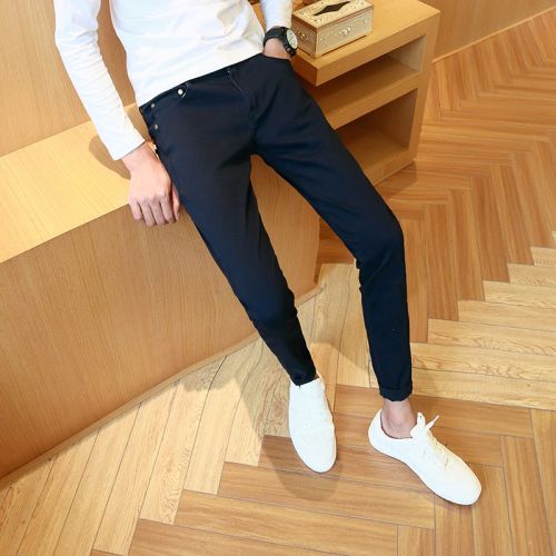 Jeans pour jeunesse pieds Slim en coton automne - Ref 1464645
