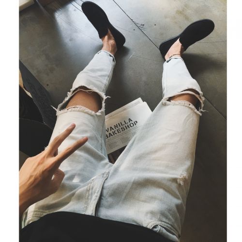 Jeans pour jeunesse coupe droite en coton Quatre saisons - Ref 1464647