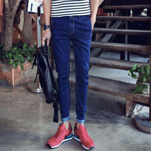 Jeans pour adolescent pieds Slim en coton printemps - Ref 1464661