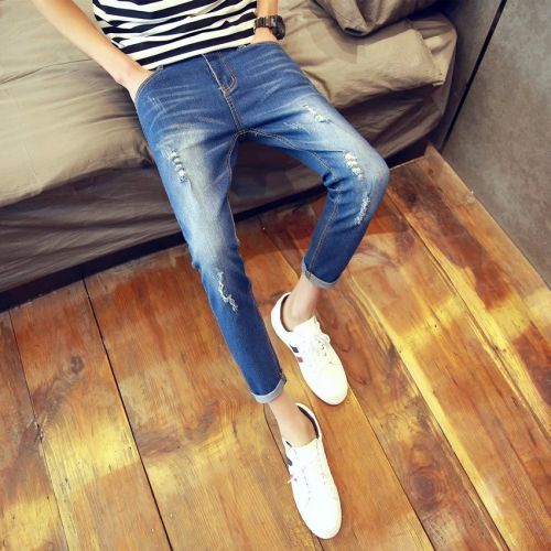 Jeans pour adolescent pieds Slim en coton Quatre saisons - Ref 1464663