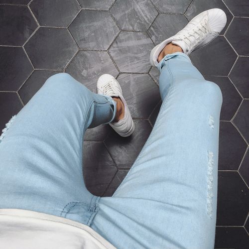 Jeans pour adolescent pieds Slim COLINCOS Coton polyester polyuréthane élastique fibre spandex été - Ref 1464667