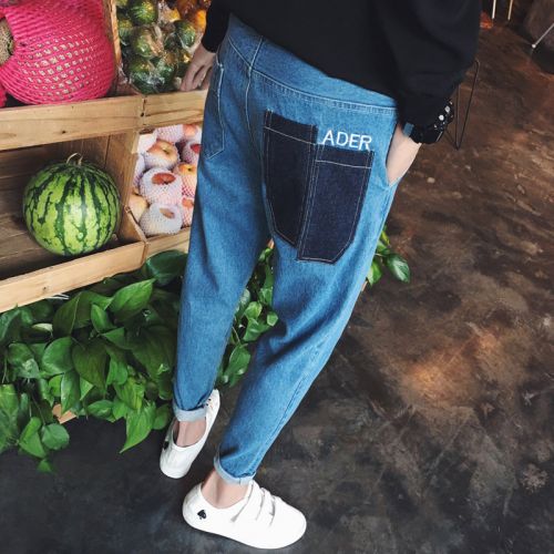 Jeans pour adolescent pantalon bas entrejambe Croix en coton Quatre saisons - Ref 1464676