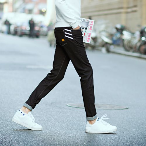 Jeans pour adolescent pieds Slim en coton été - Ref 1464697