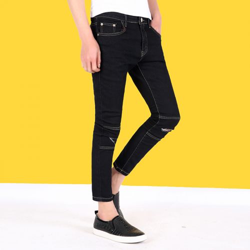 Jeans pour adolescent pieds Slim en coton été - Ref 1464699