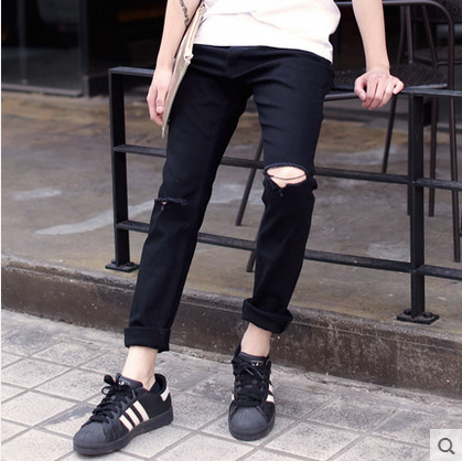 Jeans pour adolescent pieds Slim en coton Quatre saisons - Ref 1464701