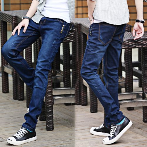 Jeans pour adolescent pieds Slim JEANS en coton hiver - Ref 1464704