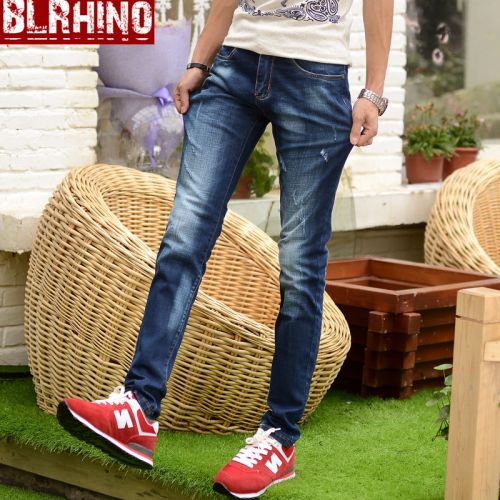 Jeans pour adolescent coupe droite de coton, polyéthylène téréphtalate PET polyuréthane élastique fibreux spandex été - Ref 1464709
