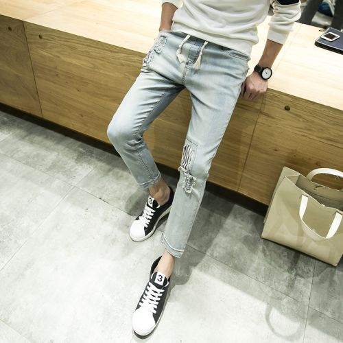 Jeans pour jeunesse pieds Slim JEANS en coton bio écologique été - Ref 1464725