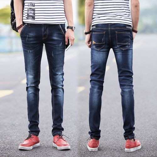 Jeans pour jeunesse pieds Slim en coton automne - Ref 1464732