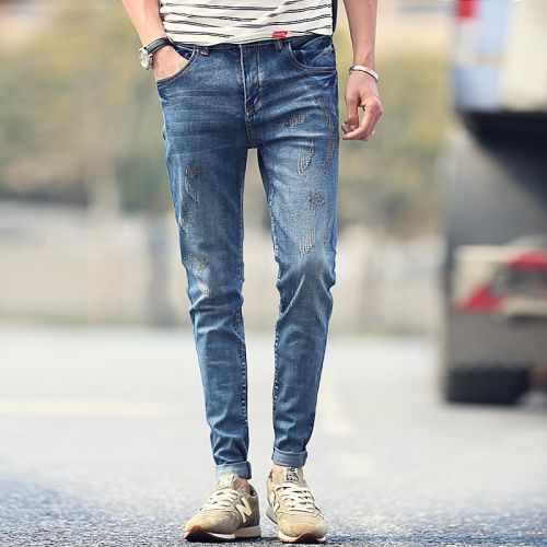 Jeans pour jeunesse pieds Slim en coton été - Ref 1464777