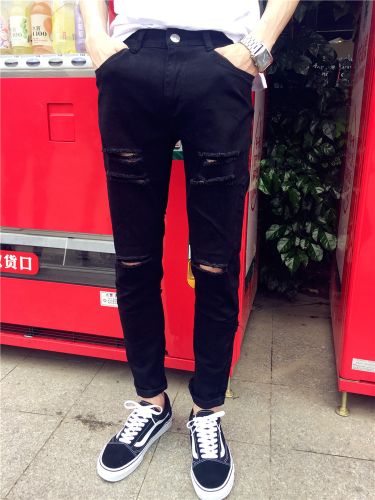 Jeans pour jeunesse pieds Slim en coton été - Ref 1464779