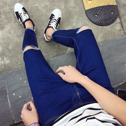 Jeans pour adolescent pieds Slim PVPVPV Polyester été - Ref 1464783