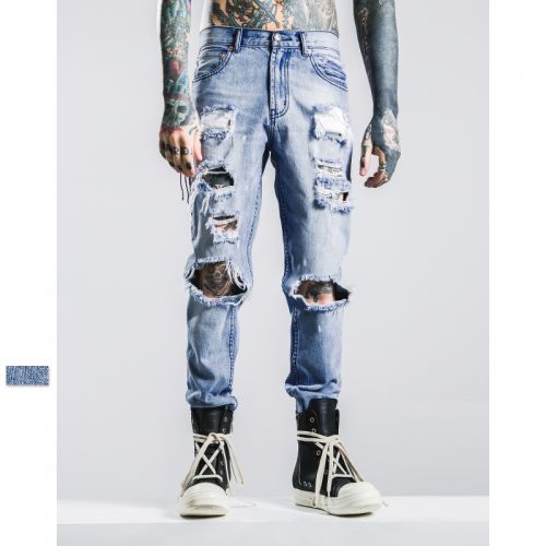 Jeans pour jeunesse pieds Slim en coton été - Ref 1464787