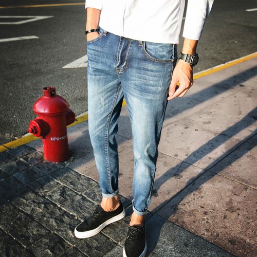 Jeans pour jeunesse pieds Slim YUIUO en coton été - Ref 1464819