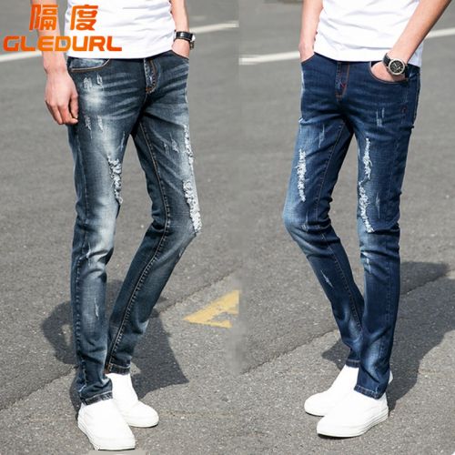 Jeans pour adolescent pieds Slim GLEDURL en coton été - Ref 1464828