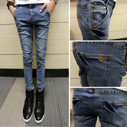Jeans pour adolescent pieds Slim en coton Quatre saisons - Ref 1464838