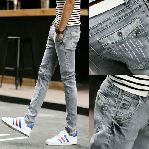 Jeans pour jeunesse pieds Slim en coton été - Ref 1464852