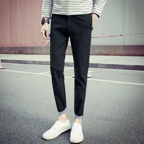 Jeans pour adolescent pieds Slim Coton, de fibres polyester automne - Ref 1464883
