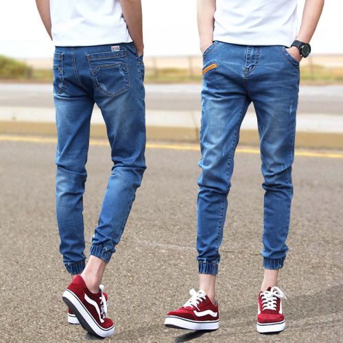 Jeans pour adolescent pieds Slim en coton été - Ref 1464894