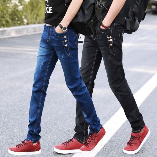 Jeans pour adolescent pieds Slim VIETTOLONS en coton Quatre saisons - Ref 1464899