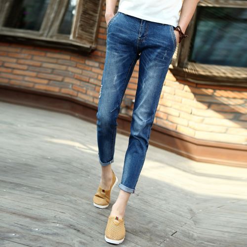 Jeans pour adolescent pieds Slim en coton Quatre saisons - Ref 1464944