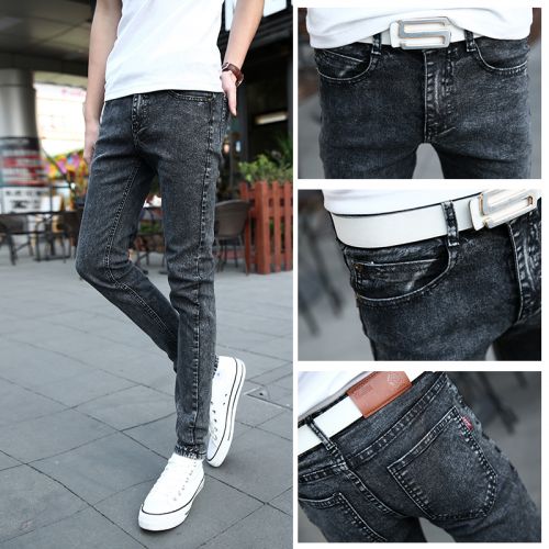Jeans pour adolescent pieds Slim en coton Quatre saisons - Ref 1464970