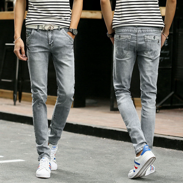 Jeans pour jeunesse pieds Slim en coton Quatre saisons - Ref 1464977