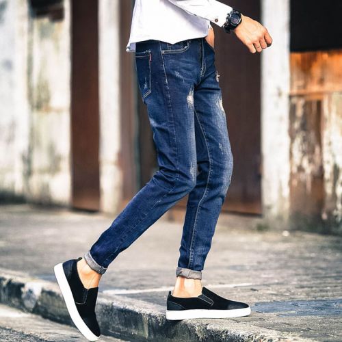 Jeans pour jeunesse pieds Slim en coton automne - Ref 1465001