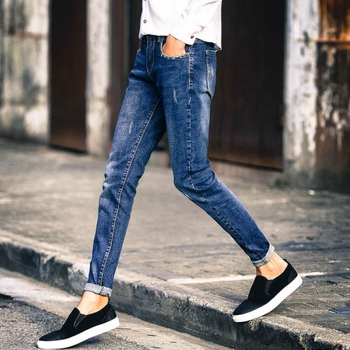 Jeans pour jeunesse pieds Slim en coton automne - Ref 1465007