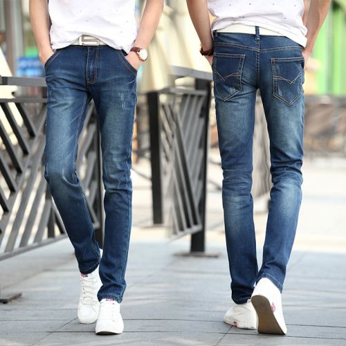 Jeans pour adolescent pieds Slim en coton printemps - Ref 1465029