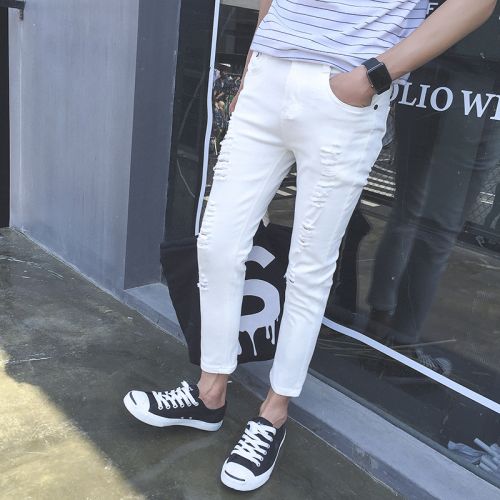 Jeans pieds Slim pour été - Ref 1465035