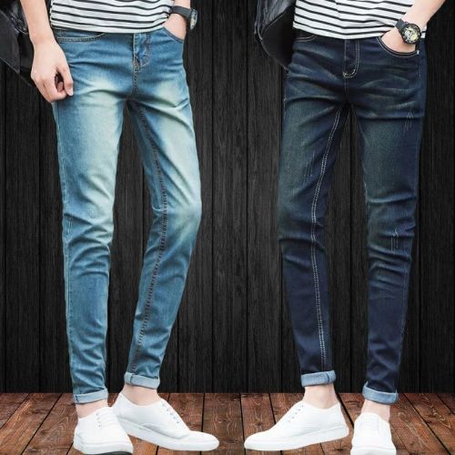 Jeans pour adolescent pieds Slim JEANS en coton Quatre saisons - Ref 1465046