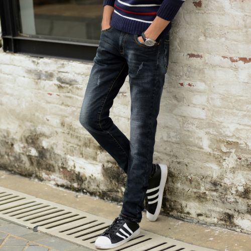 Jeans pour jeunesse pieds Slim en coton automne - Ref 1465048
