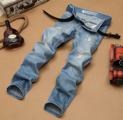 Jeans pour adolescent coupe droite en coton été - Ref 1465062
