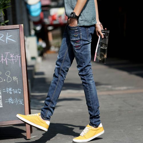 Jeans pour jeunesse pieds Slim AIMITI en coton printemps - Ref 1465069