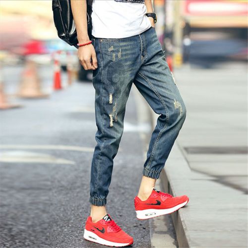 Jeans pour adolescent pieds Slim en coton été - Ref 1465096