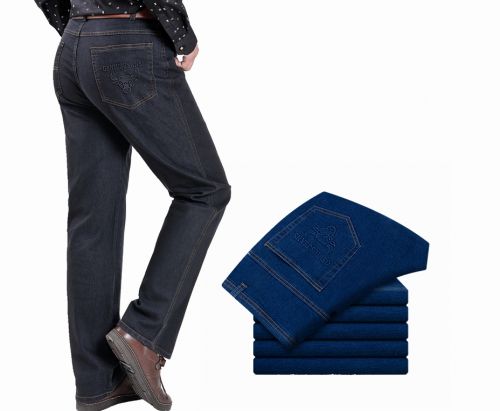 Jeans coupe droite en Fluid Systems pour automne - Ref 1465098