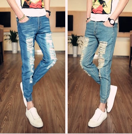 Jeans pour jeunesse pieds Slim en coton Quatre saisons - Ref 1465129