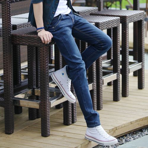 Jeans pour adolescent pieds Slim en coton Quatre saisons - Ref 1465144