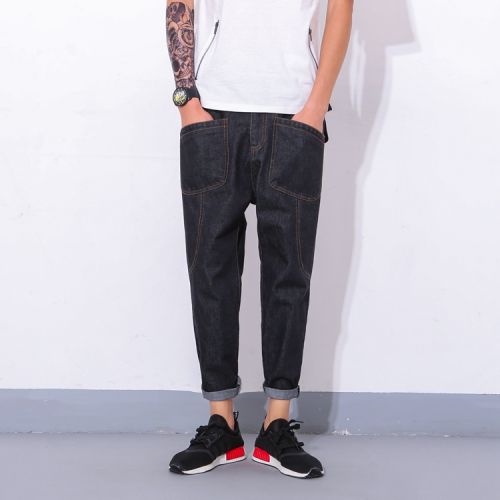 Jeans pour adolescent pieds Slim en polyester automne - Ref 1465175