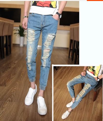 Jeans pour jeunesse pieds Slim en coton Quatre saisons - Ref 1465208