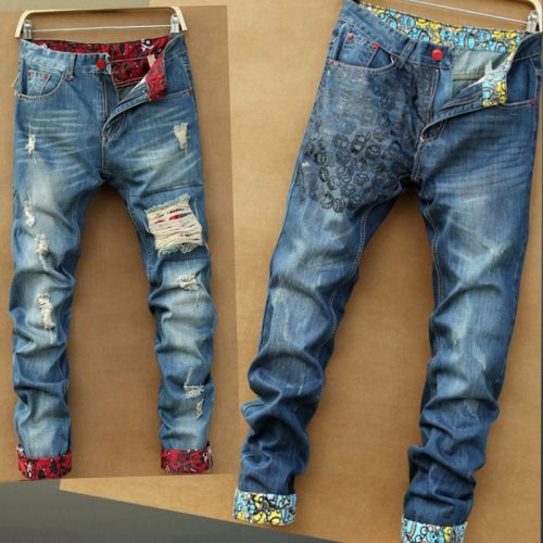 Jeans pour adolescent pieds Slim en coton Quatre saisons - Ref 1465212