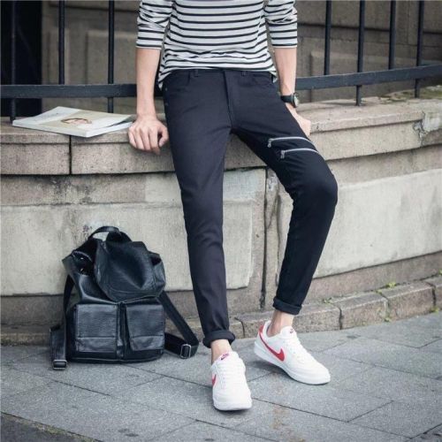 Jeans pour adolescent pieds Slim en coton automne - Ref 1465226