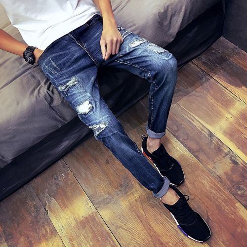 Jeans pour adolescent pieds Slim en polyester automne - Ref 1465228