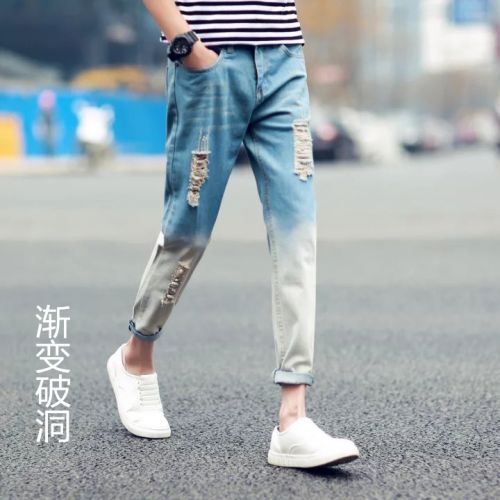 Jeans pour adolescent pieds Slim printemps - Ref 1465271